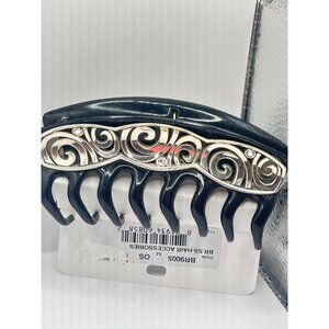 Brighton London Groove Large Hair Clip  Black Silver